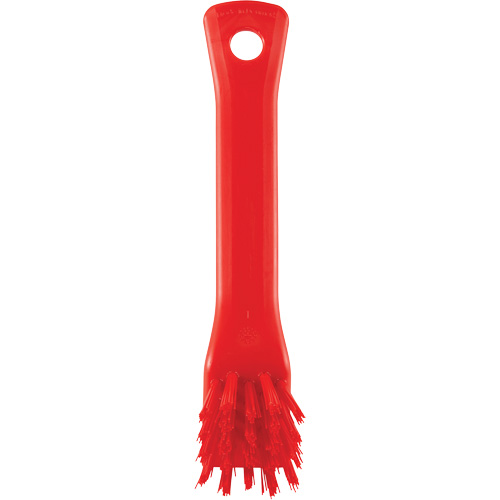 Brosse avec rebord grattoir, Soies Ferme, Longueur de 6", Rouge NRZ Safety Inc.