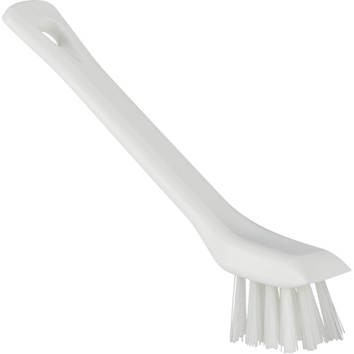 Brosse avec rebord grattoir, Soies Ferme, Longueur de 6", Blanc NRZ Safety Inc.