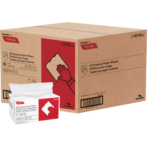 Pro Tuff-Job&reg; Single-Fold Pop-Up Paper Wipers, All-Purpose, 10-1/4" L x 8" W NRZ Safety Inc.