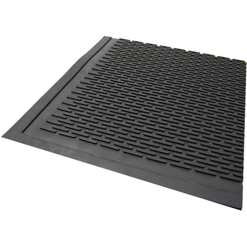 Outdoor Mat, Rubber, Scraper Type, Solid Pattern, 3' x 5', Black NRZ Safety Inc.