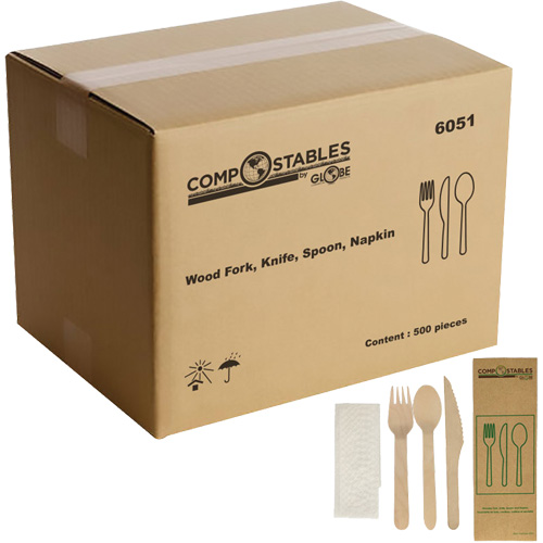 Wood Cutlery Set in Paper Bag NRZ Safety Inc.