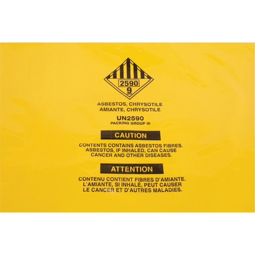 Hazardous Waste Liners, Asbestos, 40" L x 26" W, 3 mils NRZ Safety Inc.