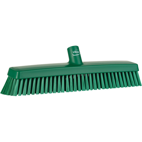 Push Broom Head, Fine/Stiff Bristles, 16-1/2", Polyester/Polypropylene, Green NRZ Safety Inc.