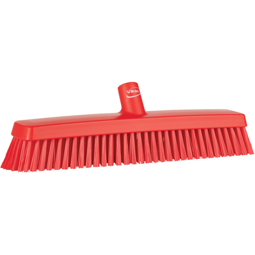 Push Broom Head, Fine/Stiff Bristles, 16-1/2", Polyester/Polypropylene, Red NRZ Safety Inc.