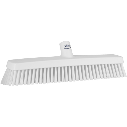 Push Broom Head, Fine/Stiff Bristles, 16-1/2", Polyester/Polypropylene, White NRZ Safety Inc.