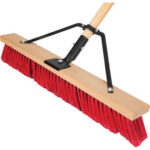 Balai-brosse &agrave; manche renforc&eacute;, 24", Moyen, Soies PVC NRZ Safety Inc.