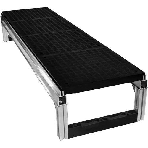Trousse de plateforme de travail modulaire en aluminium lisse FOUNDATION, 18" la x 72" pr, Capacit&eacute; de 400 lb, Enti&egrave;rement soud&eacute; NRZ Safety Inc.