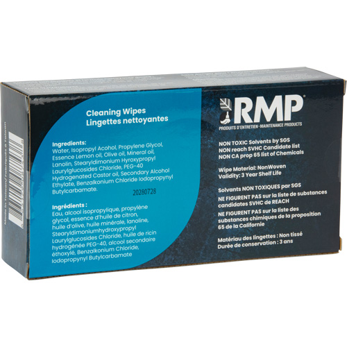 X-Large Cleaning Wipes, 80 Wipes, 8" x 8" NRZ Safety Inc.