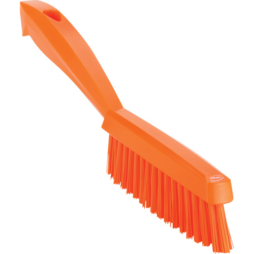 Narrow Hand Brush with Short Handle, Extra Stiff Bristles, 11-4/5" Long, Orange NRZ Safety Inc.