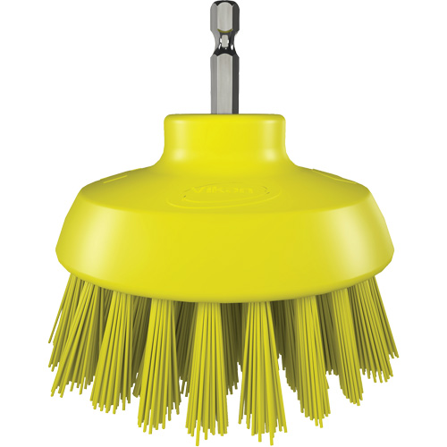 HyDrive Round Drill Brush, Extra Stiff Bristles, 3-1/10" Long, Yellow NRZ Safety Inc.