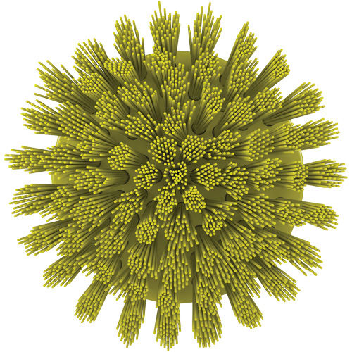 HyDrive Round Drill Brush, Extra Stiff Bristles, 3-1/10" Long, Yellow NRZ Safety Inc.