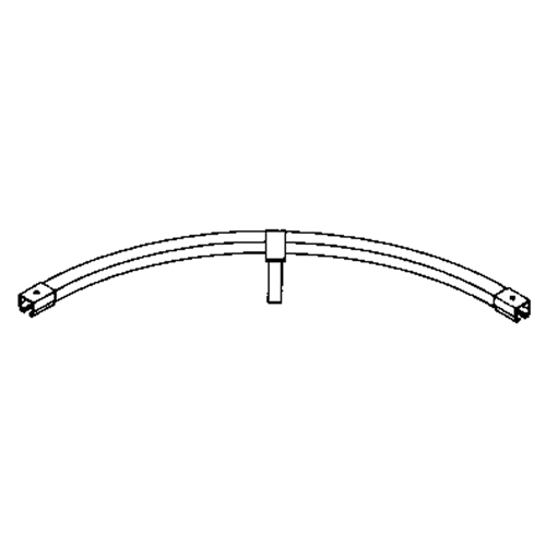Rail de roulement courb&eacute; sur 90° &agrave; montage au sol pour murs-rideaux, 3' lo NRZ Safety Inc.