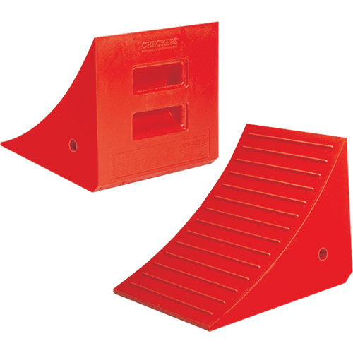 Heavy-Duty Wheel Chocks, Polyurethane, Orange, 14" W x 17" D x 14" H NRZ Safety Inc.