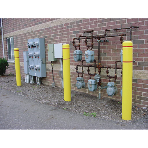 Polyethylene Bollard Covers, 4-1/2" Dia. x 52" L, Yellow NRZ Safety Inc.
