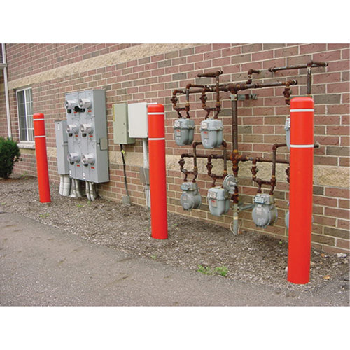 Capuchons en polyethylene pour borne de protection, 6-5/8" dia. x 60" l, Rouge NRZ Safety Inc.