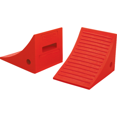 Cales-roue pour usage g&eacute;n&eacute;ral, Polyur&eacute;thane, Orange, 8" la x 11-1/4" p x 8-1/4" h NRZ Safety Inc.