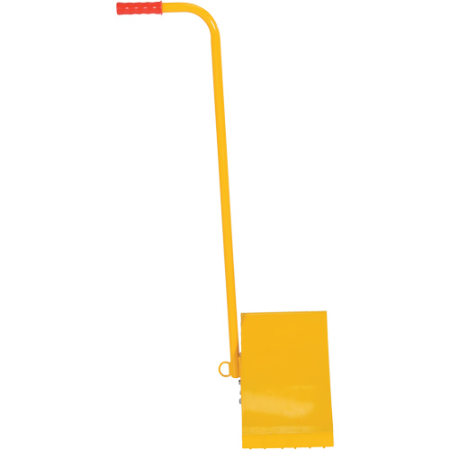 Cale de roue avec poign&eacute;e ergonomique, Acier, Jaune, 8" la x 10-3/4" p x 9-1/8" h NRZ Safety Inc.