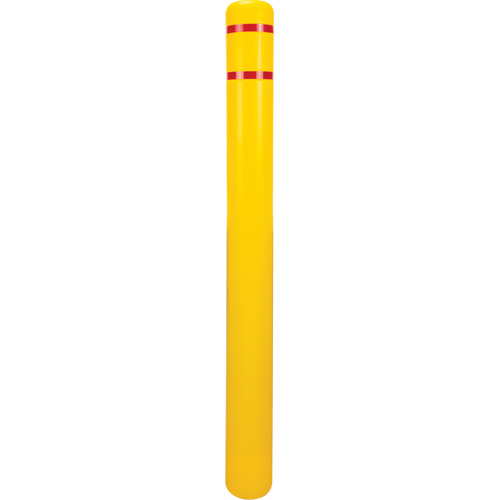 Capuchon en poly&eacute;thyl&egrave;ne pour borne de protection, 4-1/2" dia. x 52" l, Rouge/Jaune NRZ Safety Inc.