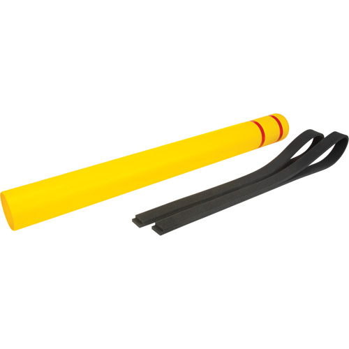 Capuchon en poly&eacute;thyl&egrave;ne pour borne de protection, 4-1/2" dia. x 52" l, Rouge/Jaune NRZ Safety Inc.