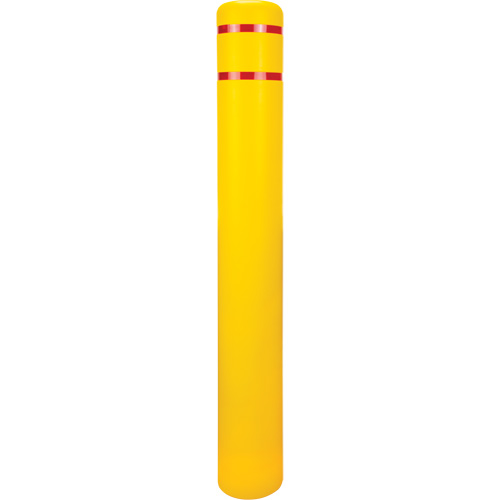 Polyethylene Bollard Cover, 6-5/8" Dia. x 52" L, Red/Yellow NRZ Safety Inc.