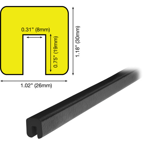 Butoir de protection de rebords mod&egrave;le G 5M, Longueur 2' (0,6096 m) NRZ Safety Inc.