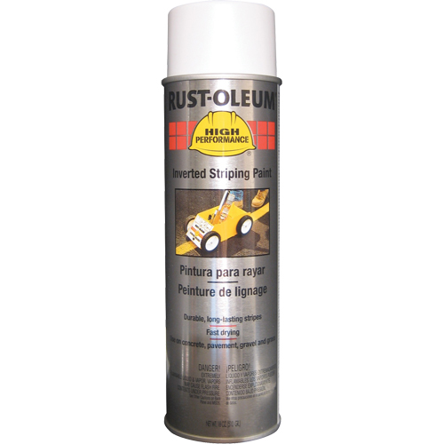 Peinture de traçage en a&eacute;rosol syst&egrave;me 2300 haute performance applicable en position invers&eacute;e, Blanc, 18 oz, Canette a&eacute;rosol NRZ Safety Inc.