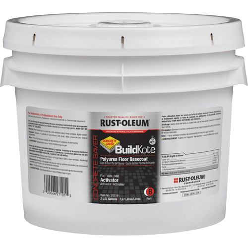 Concrete Saver&reg; BuildKote Polyurea Floor Coating Primer Part B, 2 Gal., Pail, Clear/Tint Base NRZ Safety Inc.