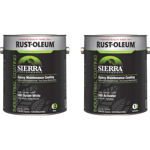 Sierra S60 Water-Based Epoxy Maintenance Coating Kit, Gallon, White NRZ Safety Inc.