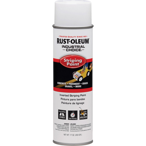 Peinture de traçage en a&eacute;rosol syst&egrave;me S1600 Industrial Choice applicable en position invers&eacute;e, Blanc, 18 oz, Canette a&eacute;rosol NRZ Safety Inc.