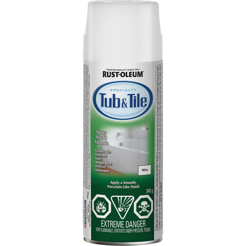 Peinture en a&eacute;rosol sp&eacute;cialis&eacute;e pour baignoires et carreaux, Canette a&eacute;rosol, Blanc NRZ Safety Inc.