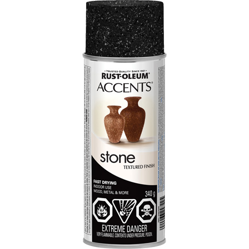 Peinture en a&eacute;rosol &agrave; effet de pierre Accents, Canette a&eacute;rosol, Granit noir NRZ Safety Inc.