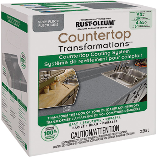 Syst&egrave;me de rev&ecirc;tement mouchet&eacute; pour comptoir Countertop Transformations, 2,37 L, Trousse, Molleton gris NRZ Safety Inc.