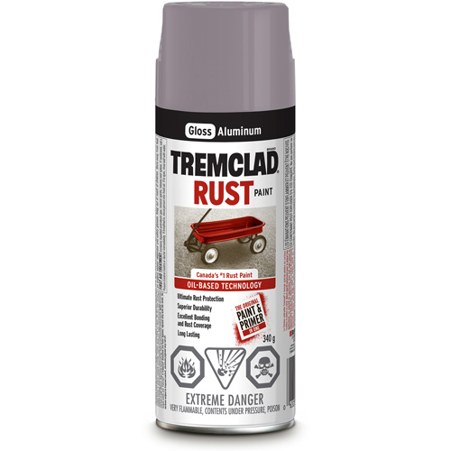 Tremclad&reg; Oil Based Rust Paint, Silver Aluminum, Gloss, Aerosol Can NRZ Safety Inc.