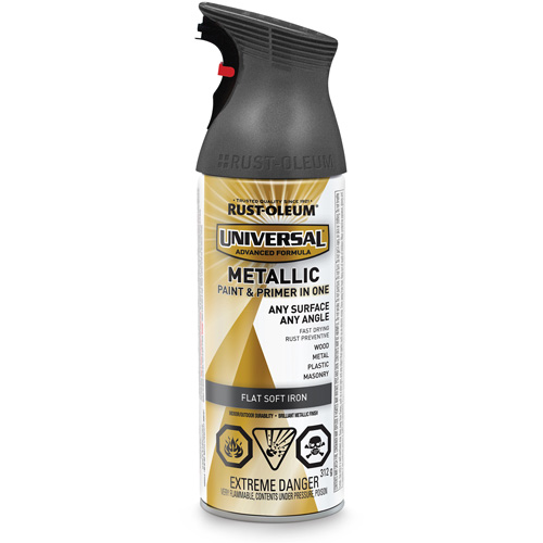 Universal&reg; Spray Paint, Soft Iron, Flat/Metallic, Aerosol Can NRZ Safety Inc.