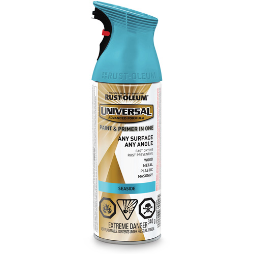 Universal&reg; Enamel Paint & Primer In One, Seaside Blue, Satin, Aerosol Can NRZ Safety Inc.