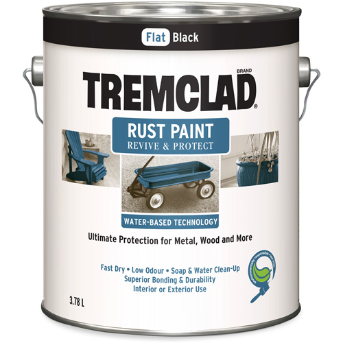 Tremclad&reg; Water-Based Rust Paint, 3.78 L, Gallon, Black NRZ Safety Inc.