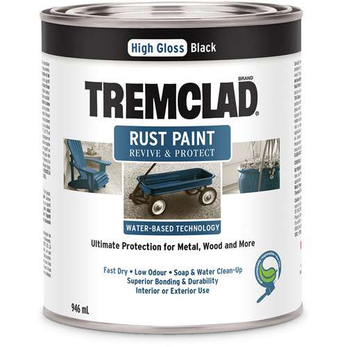 Tremclad&reg; Water-Based Rust Paint, 946 ml, Can, Black NRZ Safety Inc.