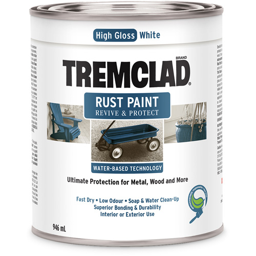 Tremclad&reg; Water-Based Rust Paint, 946 ml, Can, White NRZ Safety Inc.