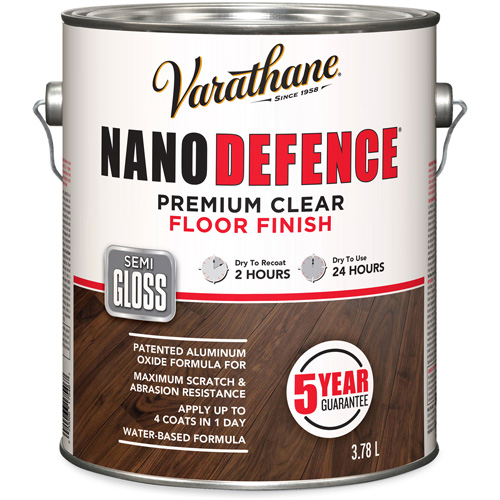 Varathane&reg; Nano Defence&reg; Premium Floor Finish, 3.78 L, Clear, Semi-Gloss NRZ Safety Inc.