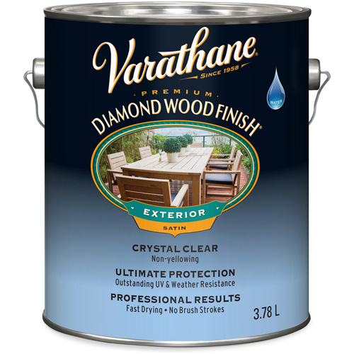 Varathane&reg; Diamond Wood Finish&reg; Exterior Finish, 3.78 L, Clear, Satin NRZ Safety Inc.