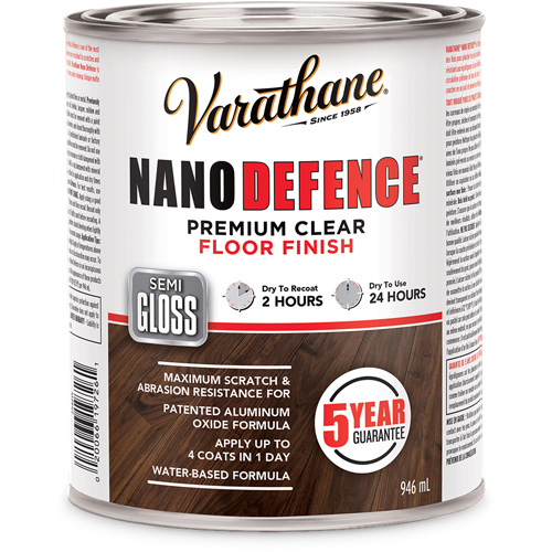 Fini pour planchers de premi&egrave;re qualit&eacute; Varathane Nano Defence, 946 ml, Transparent, Semi-brillant NRZ Safety Inc.