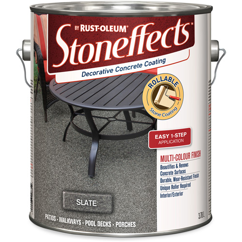 Stoneffects Decorative Concrete Coating, 3.4 L, Solvent-Based, Textured, Grey NRZ Safety Inc.