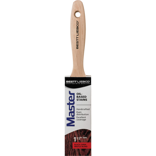 Master Oil-Based Stain Trim Brush, Black China, Wood Handle, 1-1/2" Width NRZ Safety Inc.
