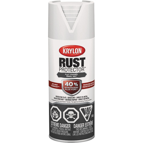 Peinture &agrave; &eacute;mail Rust Protector, Blanc, Tr&egrave;s mat, 12 oz, Canette a&eacute;rosol NRZ Safety Inc.