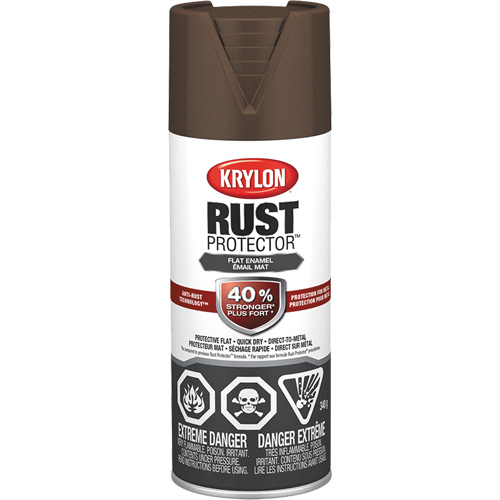 Peinture &agrave; &eacute;mail Rust Protector, Brun cuir, Tr&egrave;s mat, 12 oz, Canette a&eacute;rosol NRZ Safety Inc.