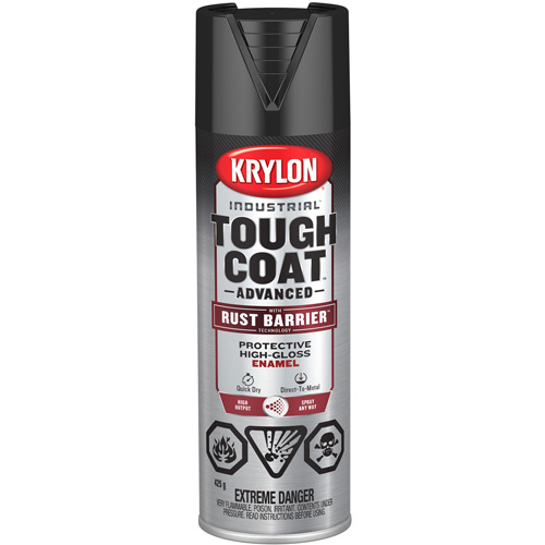 Peinture Tough Coat avec technologie Rust Barrier, Noir, Tr&egrave;s brillant, 425 g, Canette a&eacute;rosol NRZ Safety Inc.