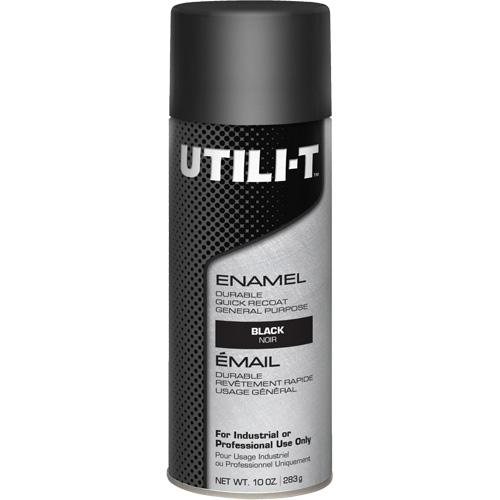 Peinture-&eacute;mail en a&eacute;rosol polyvalent UTILI-T, Noir, Brillant, 10 oz/283 g, Canette a&eacute;rosol NRZ Safety Inc.