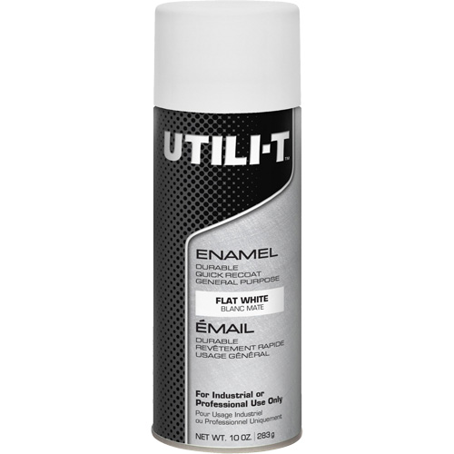Peinture-&eacute;mail en a&eacute;rosol polyvalent UTILI-T, Blanc, Plat, 10 oz/283 g, Canette a&eacute;rosol NRZ Safety Inc.