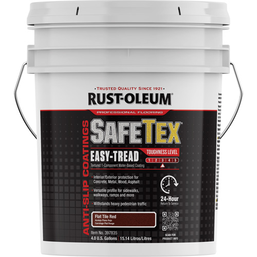 Rev&ecirc;tement d'acrylique SafeTex Easy-Tread, 4 gal., &agrave; l'eau, Plat/Textur&eacute;, Rouge NRZ Safety Inc.
