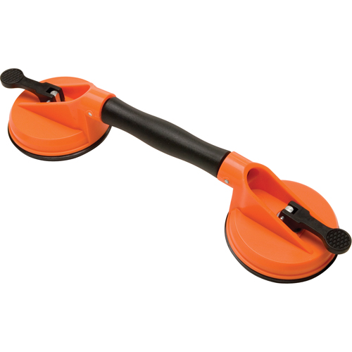 Manually Operated Hand Vacuum Cups - Double Handcup-Swivel, 50 lbs. Capacity, 4-5/8", Lever, 13" Handle Length NRZ Safety Inc.